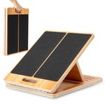 StrongTek 13” Wide Portable Wooden Slant Board, Stretch and Mobility Board with 5-Level Incline 15°–35°, Beginner & Rehab Friendly, Non-Slip Surface for Calf Stretching, Squats and Physical Therapy