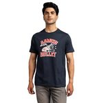 Royal Enfield Maharashtra Tshirt Navy 1.17 M 2XL | 100% BCI Cotton | Regular Fit | Crew Neck T-Shirt | Discharge Print | Graphic at The Front and Back Reads ‘Aamchi Bullet’