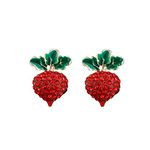 Cute Red Radish Stud Earrings S925 needle Vivid Vegetable Fashion Stud Earrings for Women Gilrs Best Present Gift for Birthday CHristmas New Year