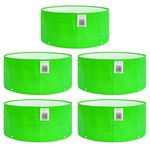 Anandi Green's HDPE Uv Protected 260 GSM Round Green Colour Plants Grow Bags Suitable for Terrace and Vegetable Gardening Size 12x6 Inch Pack of 5 Grow Bags