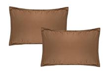 Trance Home Linen 100% Cotton 400TC Satin Premium Pillow Covers | Skin & Hair Friendly Pillow Cases | Set of 2 Pillow Covers |Large Size (20 x 30 inch,Chocolate Brown)