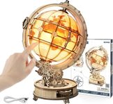 ROKR 3D Wooden Puzzles Luminous Globe 3D Wooden Model Kits to Build for Adults Brain Teaser Puzzles Bithday Gifts