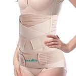 Kenzlife 3-in-1 Postpartum/Maternity/Abdominal/Pregnancy Belt after Delivery C Section, Waist & Pelvis Slimming Shapewear Tummy Reduction (30" to 46" waist size) (Beige)