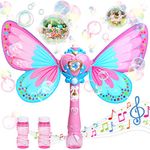 Sitodier Bubble Machine for Kids- Butterfly Bubbles Wand Blower for Toddlers 1000+ Bubbles per Minute | Outdoor Indoor Bubble Toys Birthday Gift for Girls Bubble Solution Included