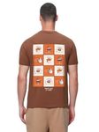 Bewakoof Official Friends Merchandise Men's Graphic Printed Regular Fit Half Sleeve Round Neck Cotton Lycra T-Shirt_ 625652 Brown XL