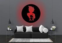 Litup_store Anime- Backlit LED Logo| Wooden Logo| Superhero Lovers| Kid's Room Decor| Anime Lovers| DBZ Fans| Naruto Fans| Home D�cor| Multi-Coloured | 18X18 Inch