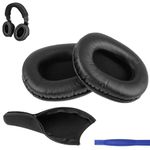 Crysendo Audio Technica Headphone Cushion + Headband Cover | Replacement Leather Cushion Headband for ATH-M50, M50X, M50S, M50RD, M40X, M30X, M20X Headphones | Leather & Foam Headband Cushion (Black)