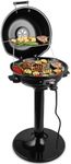 Electric Grill Outdoor, CUSIMAX Electric BBQ Grill, 1600W Portable BBQ with Lid for Cookouts, BBQ Gatherings, Small Spaces, Adjustable Heat, Removable Stand Grill, Oil Collector