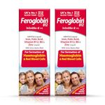 Feroglobin B12 Liquid 200ml- Hematinic Liquid Supplement for Health & Vitality | Reduces Fatigue | Iron, B Vitamins & Minerals (Pack of 2)