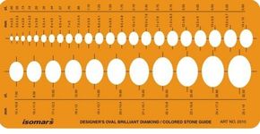 Isomars Brilliant Diamond Colored Gemstone Guide Oval Shapes Symbols Drawing Drafting Template Stencil