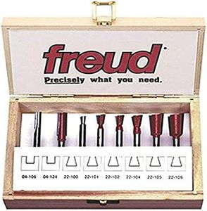 Freud 96-100 8-Piece Dovetail Incra Jig Router Bit Set with 1/4-Inch Shanks