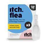 Itch Large Dog Flea & Tick Spot-On Treatment (20-40kg). Kills Fleas, Ticks, Lice & Eggs to Prevent Reinfestation - 3 Easy-Apply Pipettes