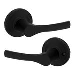 Weiser Henley Matte Black Door Handle, Interior Door Handle/Passage Lever for Hall and Closet Door, Non-Locking Hall/Closet Door Handle, Modern Home Décor