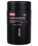 Décor Vacuum Insulated Food Flask, Stainless Steel Insulated Food Flask, Ideal To Carry Lunch, Coffee, Porridge, Curry, Soups, Leak-Proof, BPA-Free, Reusable, Keeps Food Hot & Cold, Black, 520ml