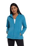 Mountain Warehouse Raso Womens Fleece - Soft Touch Ladies Sweater Top with Full Zip, Microfleece - Best for Daily Use, Outdoors & Travelling Teal Women's Size 20