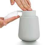 Umlaca Soap Dispenser Ceramic, Refillable Foam Soap Dispenser for Lotions, Essential Oil, Liquid Soaps etc., Suitable for Bathroom(Light Grey Foam Soap Dispenser)