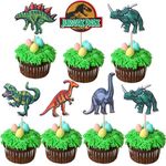 ZHUOWEISM 36 PCS Dinosaur Cupcake Toppers Roar T-Rex Dinosaur Cupcake Picks for Dinosaur Theme Baby Shower Kids Birthday Party Cake Decorations Supplies