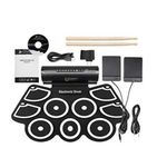 QAWACHH Electronic Portable Drum Musical Instrument Jazz Electronic Percussive 9 Pads