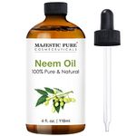 MAJESTIC PURE Neem Essential Oil | 100% Pure and Natural Neem Oil | Premium Grade Essential Oils for Hair Care, Home Diffusers, Skin, Aromatherapy, Massage and Humidifiers | 4 Fl Oz