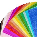 Simetufy Glitter Cardstock, 40 Sheets in 20 Colors, Premium Cardstock for Cricut, Crafts and DIY Projects, Sparkly Paper for Card Making, 250 GSM