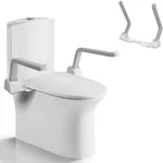 WICHEMI Toilet Safety Rails for Seniors Toilet Rails with Arms Foldable Toilet Handrails Aluminum Alloy Armrest Hand Rail Heavy Duty 480LBS Toilet Safety Frame for Elderly, Handicap, Pregnant