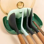 Hillylolly Pot Lid Holder Spoon Rest, Utensil Rest, Spoon Rest Kitchen Plastic, Kitchen Cooking Spoon Holder, Spoon Tray Shelf, for Kitchen Cooking Tools, Tableware(Green)