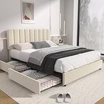VECELO Full Size Upholstered Bed Fr