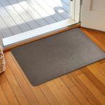 Yancorp 1/10 Inch Ultra Thin Door Mat Indoor Entrance,17"x30"Very Thin Floor Mat for Entryway Rug Fit Under Door,Brown Extra Thin Bath Mat Inside Low Profile Door Non Slip Washable