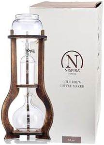 Nispira Iced Coffee Cold Brew Drip Tower Coffee Maker Wooden, 6-8 cup