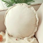 Peach Cuddle Round Couch Throw Cushion Pillow for Living Room Décor (Pack of 1, 43x43 cm, Cream) Couch Cushions, Bedroom décor, kidsroom décor, Patio Cushion, Floor Cushion