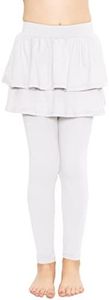 Girl's Skater Skirt with Built in Leggings White Large