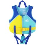 Proberos® Kids Life Jacket for 5-7 Years Old, Swimming Vest Float Jacket Zip-up Training Buoyancy Jacket with Adjustable Thigh Fastening Straps, Pool Swim Beach Swim Life Jacket, M
