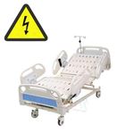 Tychemed Alloy Steel Icu Bed For Patient (Deluxe Three Function)- White Blue, ?205.74 Centimeters, 91.44 Centimeters