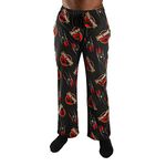 Jurassic Park Movie Logo Mens Black All Over Print Sleep Lounge Pants-M