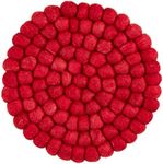 Mud Pie Christmas Pom Trivet, 8" dia, Red