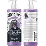 Dog Shampoo by Bugalugs lavender & chamomile 4 in 1 dog grooming shampoo products for smelly dogs with fragrance, best puppy shampoo, professional groom Vegan pet shampoo & conditioner (500ml)