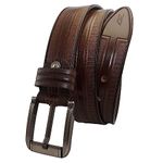 GIL Men's Leather Belt (Pack of 1) (G-1013, Brown) (32 waist)