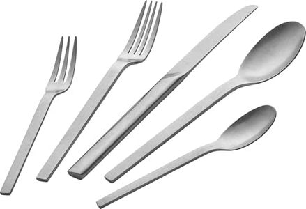 ZWILLING 1027162 Minimale Besteckset, 68-TLG, für 12 Personen, 18/10 Edelstahl, Essbesteck im Vintage-Design, gehämmert, spülmaschinengeeignet, Silber