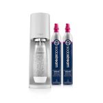 SodaStream Terra Sparkling Water Maker, Includes 2 Quick Connect 60L CO₂ Cylinder & 1 Reusable Bottle, White