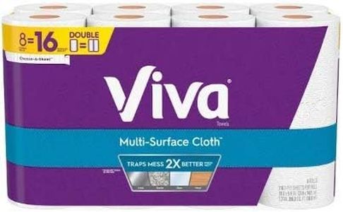 Viva Paper Towels, Choose-A-Sheet, White, 8 Big Rolls (1)