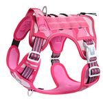 Auroth Tactical Dog Harness for Small Medium Large Dogs No Pull Adjustable Pet Harness Reflective K9 Working Training Easy Control Pet Vest Military Service Dog Harnesses Small, Pink Camo