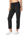 G Gradual Women's Pants with Deep Pockets 7/8 Stretch Sweatpants for Women Athletic, Golf, Lounge, Travel, Work, Black, S