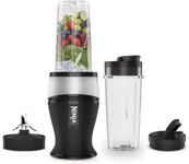 Ninja 700W Slim Blender & Smoothie Maker, 2X 470ml Cups with Spout Lids, Personal Blender, Crush Ice & Frozen Fruit, Silver/Black QB3001UKS