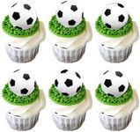 Gyufise 10Pcs Soccer Cupcake Toppers Foam Soccer Ball Cupcake Picks Football Cake Topper for Kids Sport Theme Birthday Party Baby Shower Cake Decorations Supplies