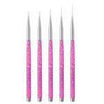 Sibba 5 Pieces Eyeliner Brush Line Thin Fine Pointed Micro Brushes Makeup Applicator Eye Shadow Tool Plastic Wands Nail Art Painting Pen Easter Party Cosmetic