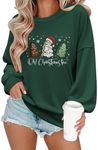 Zeagoo Women Christmas Sweatshirt Merry and Bright Christmas Tree Crewneck Long Sleeve Shirts Holiday Pullover Clothes Tops