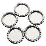 JCBIZ 50pcs Silver Chrome Bottle Cap Pendants 1" with Holes for Hair Bows, DIY Pendants or Craft Scrapbooks