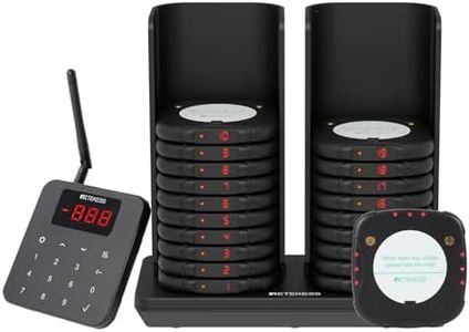 Retekess TD186 Restaurant Pager System, Pagers for Restaurant, 20 Buzzers, 600M Range, Anti-Dumping Design, 3 Volume Levels, 3 Vibration Intensity Levels, Buzzer System for Food Truck, Hotel, Bar