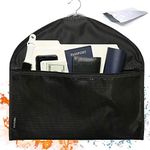 Diversion Hanger Fireproof Safe | Hidden Compartment for Valuables | Hide Personal Items for Home or Travel | Water Resistant Secret Document Holder Zipper Pouch | Includes Small Bag & Hanger Black