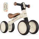 BELEEV Baby Balance Bike for 10-24 Month, No Pedal Baby Bike with 4 Silence Wheels, Toddler Balance Bike for 1 2 Year Old Boys Girls First Birthday Gift, 135° Safe Limited Steer, Soft Wide Seat(Brown)